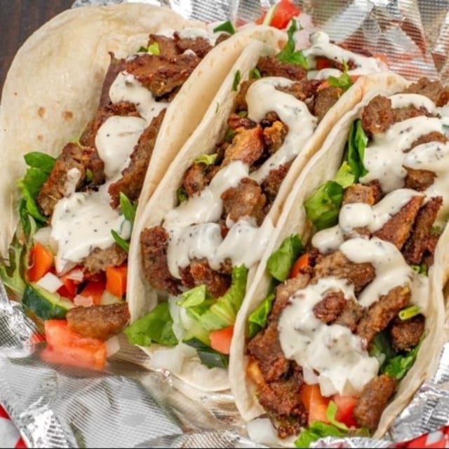 Three Gyro Tacos.