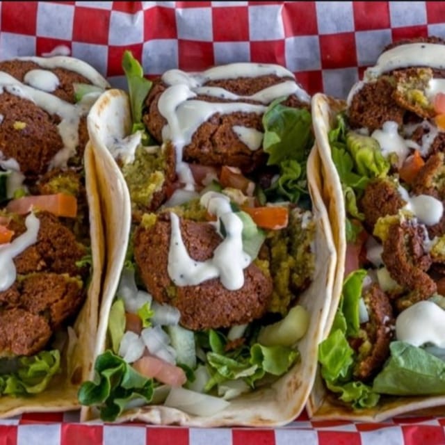Three Falafel Tacos.