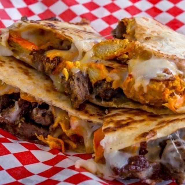 Gyro and Chicken Quesadilla.