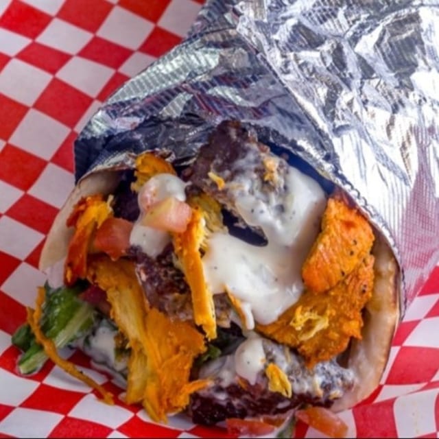 Gyro and Chicken Pita Wrap.