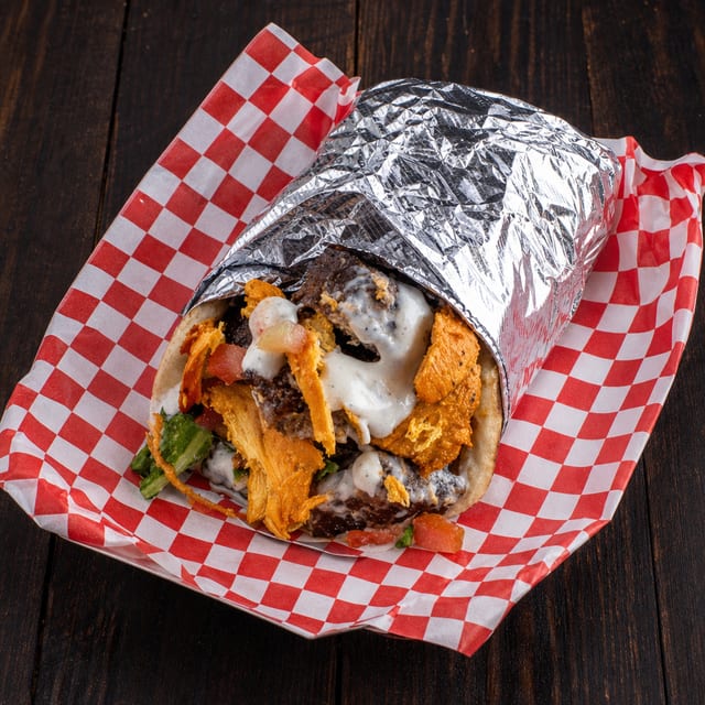 Gyro and Chicken Pita Wrap.