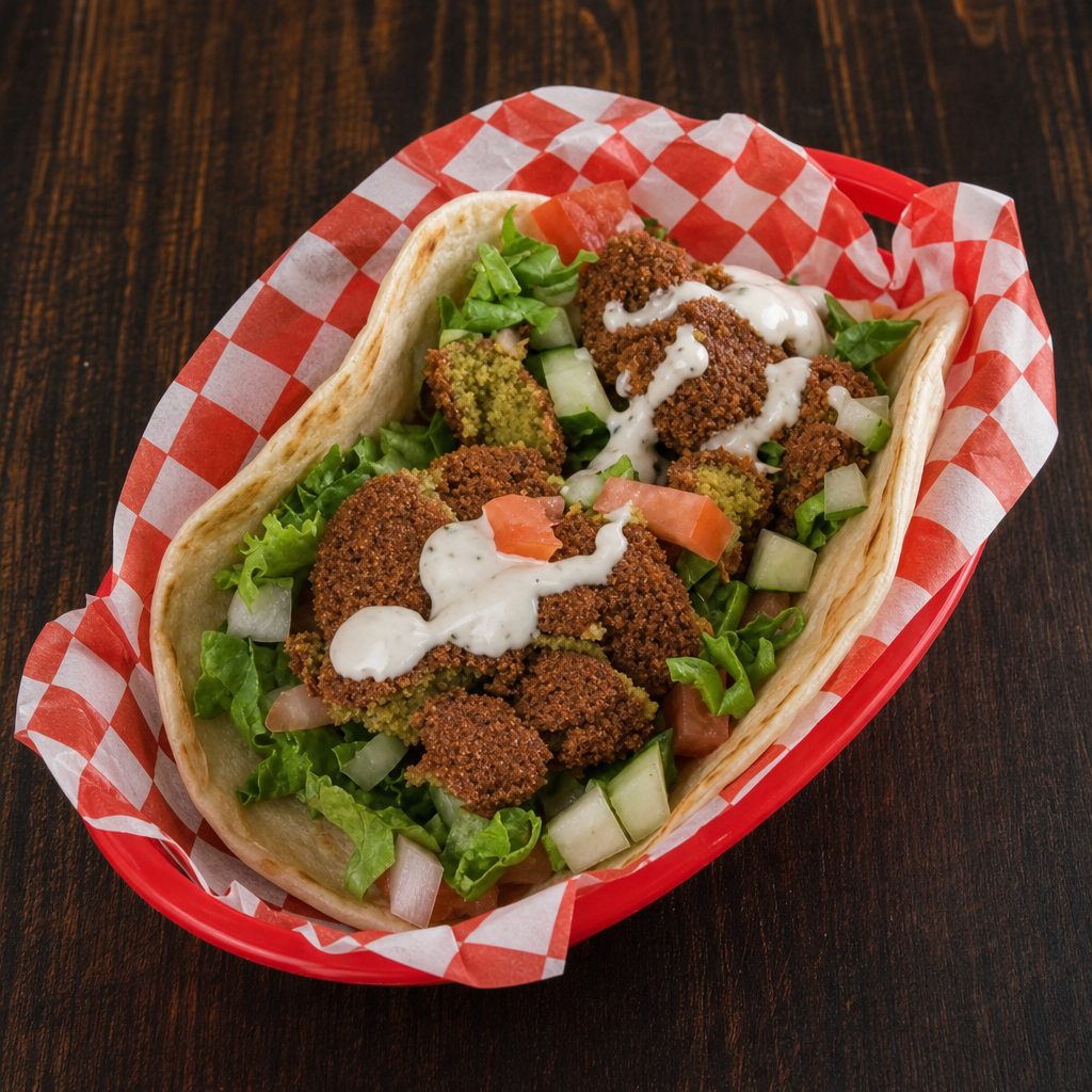 One Falafel Taco.