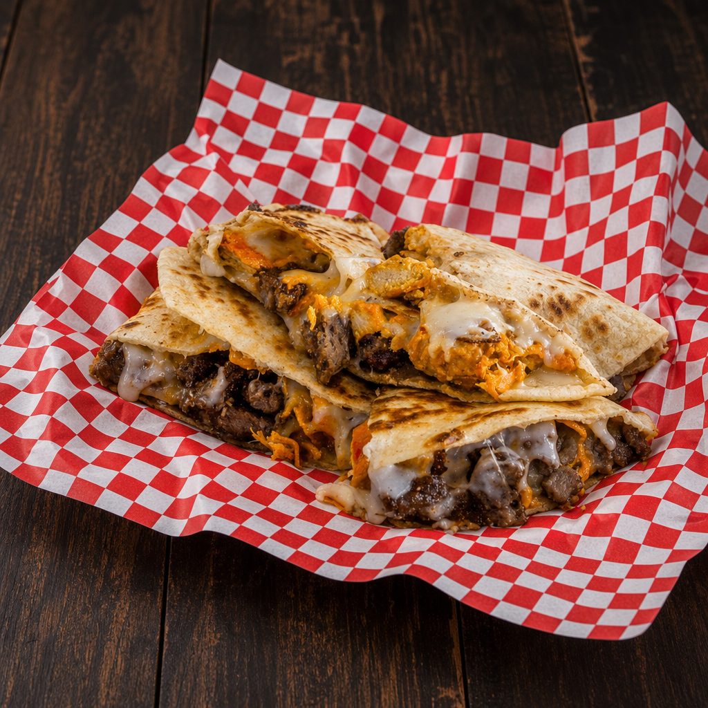 Gyro and Chicken Quesadilla.