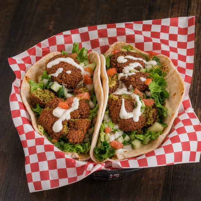 Two Falafel Tacos.