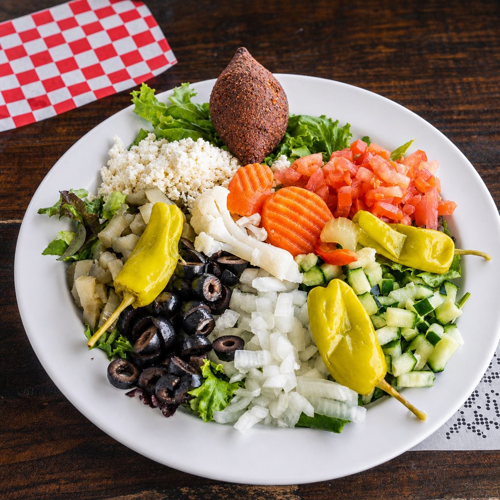 Kibbeh Meatballs Salad.