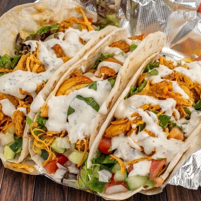 Three Chicken Tacos.