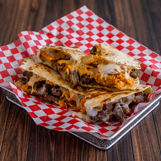 Gyro and Chicken Quesadilla.