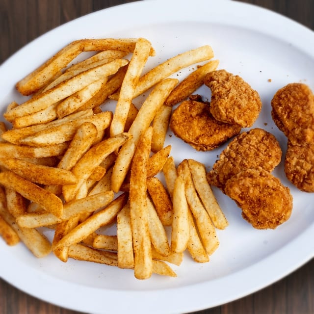 Six Pcs Chicken Nuggets with Fries.