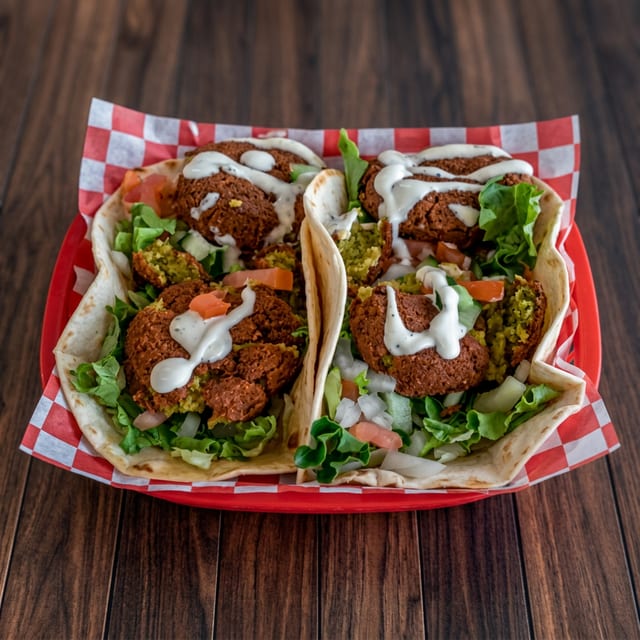 Two Falafel Tacos.