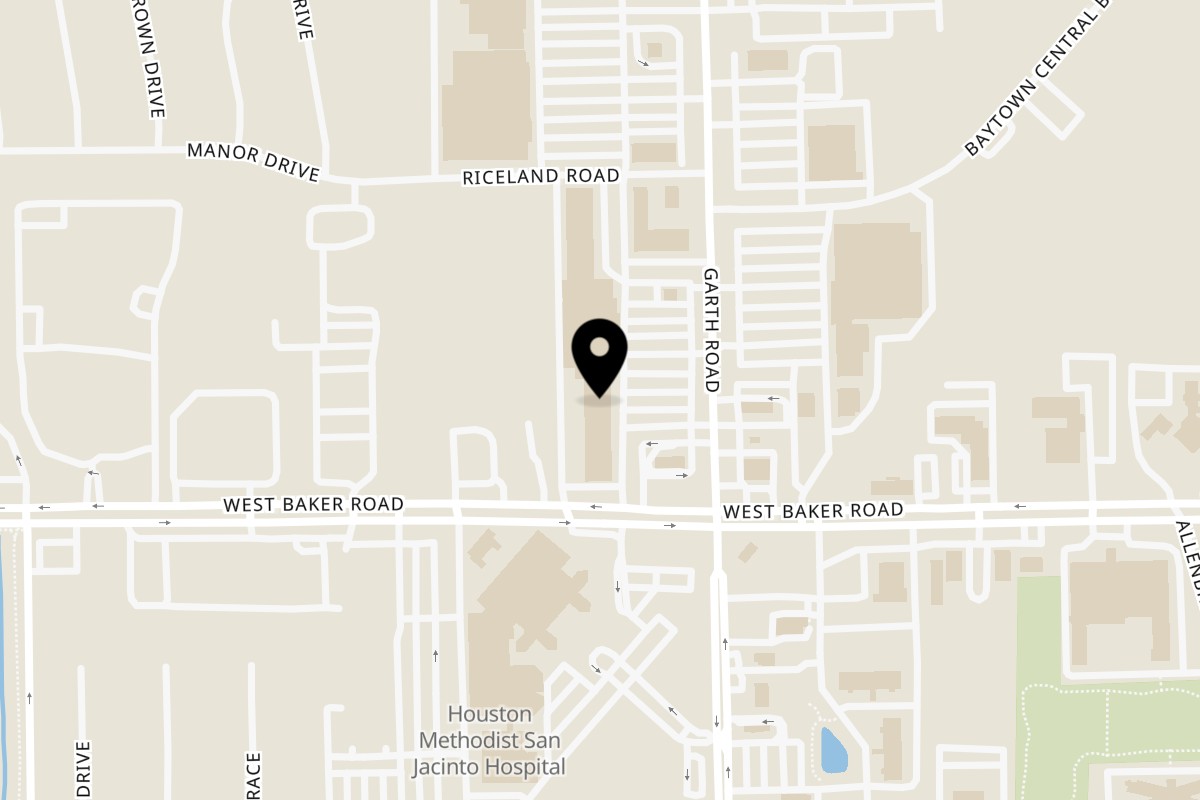 Map showing the location of Gyro Queen on 4517 Garth Rd Suite A in Baytown